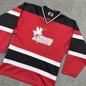 Vintage K1 Sportswear Hockey Jersey Mens Small Omaha Knights Black‎ Red USA